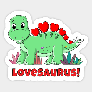 Cute Cartoon Baby Dinosaur Stegosaurus - Lovesaurus Sticker